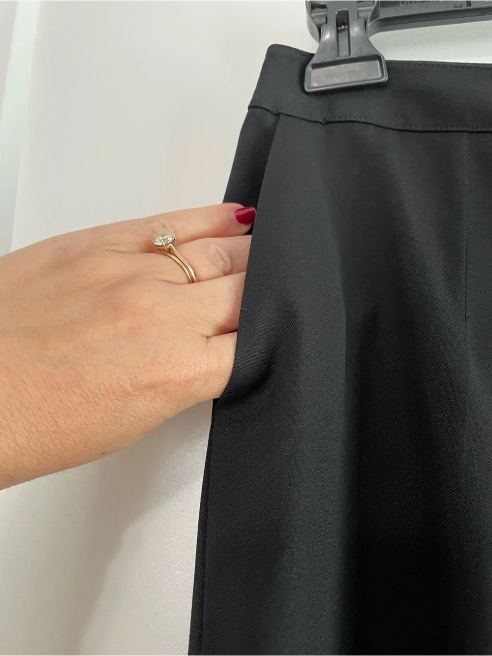 Vintage Chanel Straight Leg Trousers 38 Black Wool Quiet Luxury Pants